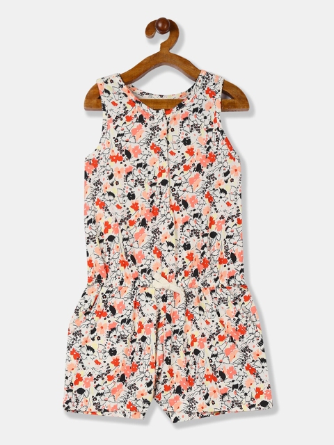 GAP Girls Multicolour Print Twist-Back Romper, Multi