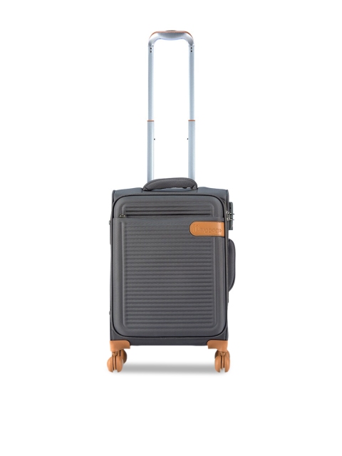 IT luggage Grey Textured Soft-Sided Cabin Trolley Suitcase
