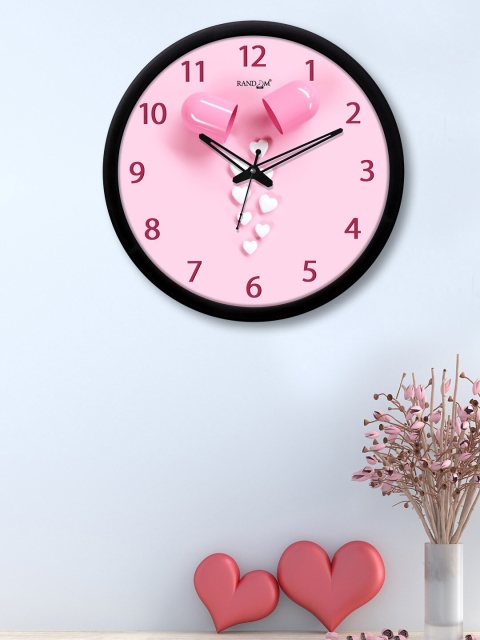 RANDOM Pink Printed Contemporary Wall Clock