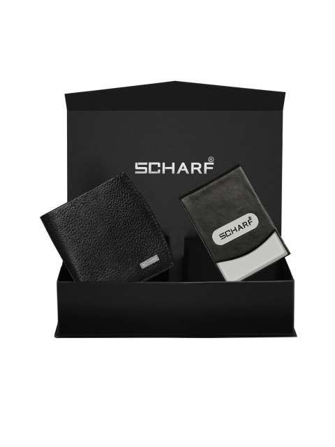 SCHARF Men Black Textured Accessory Gift Set
