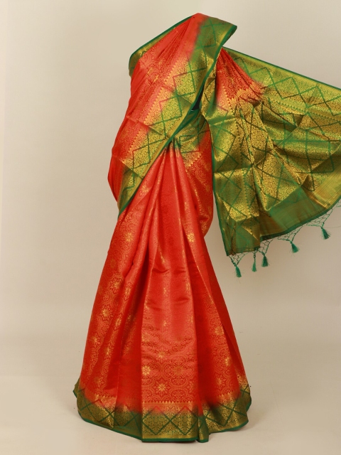 Pothys Red & Gold-Toned Ethnic Motifs Zari Art Silk Banarasi Saree