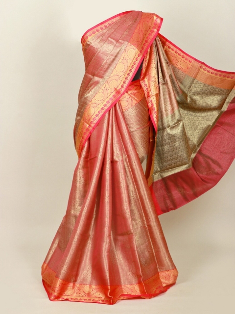 Pothys Pink & Gold-Toned Ethnic Motifs Zari Art Silk Banarasi Saree