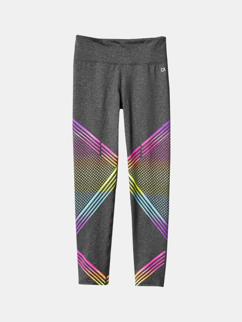 GAP Girls Charcoal Grey Gap Fit Ombre Dots And Stripes Sport Leggings