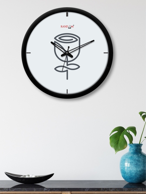 RANDOM White & Grey Printed Contemporary Wall Clock