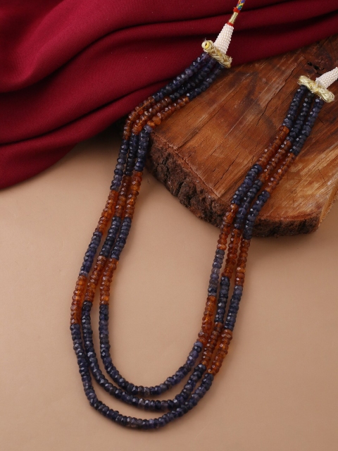 Tistabene Blue & Red Beaded Layered Necklace