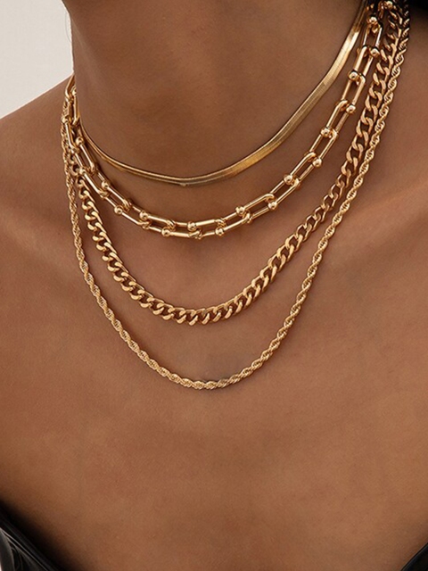 Bellofox Gold-Toned Gold-Plated Layered Chain