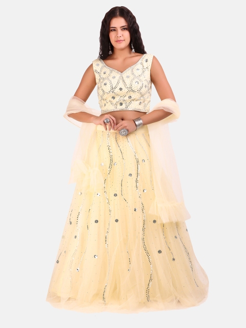 Grancy Yellow Embellished Sequinned Semi-Stitched Lehenga & Ready to Wear Blouse With Dupatta
Grancy Yellow Embellished Sequinned Semi-Stitched Lehenga & Ready to Wear Blouse With Dupatta