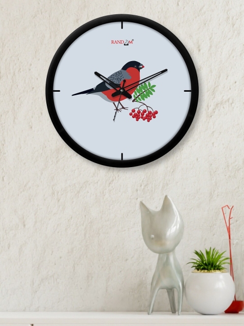 RANDOM Off White & Black Printed 30 cm Analogue Contemporary Wall Clock