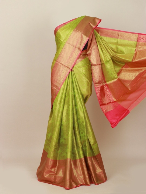 Pothys Green & Gold-Toned Woven Design Art Silk Banarasi Saree