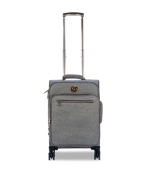 IT luggage Unisex Grey Solid Soft Sided Cabin Trolley Bag