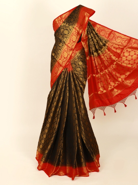 Pothys Black & Gold Woven Design Art Silk Banarasi Saree