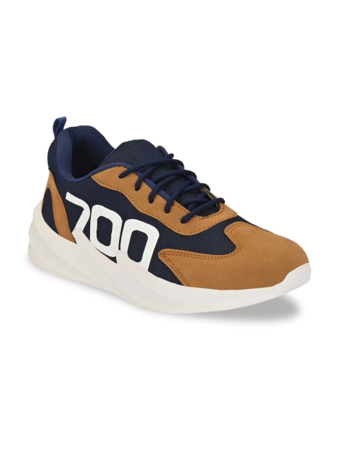 Ferraiolo Men Tan Woven Design Nubuck Sneakers