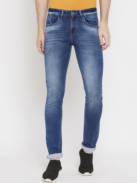 Crimsoune Club Men Blue Slim Fit Cotton Heavy Fade Jeans