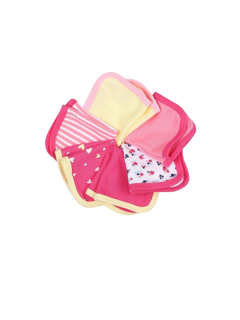 Chirpie Pie by Pantaloons Infant Girls Pack of 6 Printed Napkin, Pink