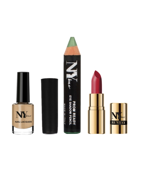 NY Bae Makeup Kit (Mermaid Eye Shadow Pencil, Red Matte Lipstick, Brown Nail Enamel), Multi
NY Bae Makeup Kit (Mermaid Eye Shadow Pencil, Red Matte Lipstick, Brown Nail Enamel), Multi