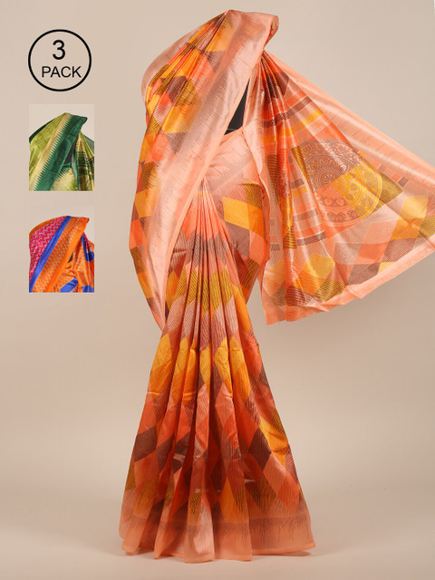 Pothys Multicoloured Set of 3 Jute Silk Saree, Multi
Pothys Multicoloured Set of 3 Jute Silk Saree, Multi