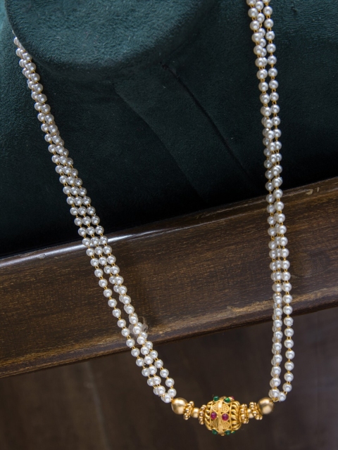 Alankruthi Gold-Toned & White Gold-Plated Layered Chain