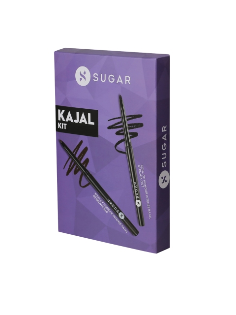 SUGAR Set of 2 Kohl Of Honour Intense Kajal - 01 Black Out & 02 Brown Bag