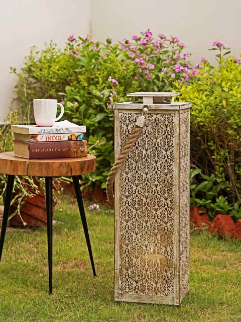 Amoliconcepts Beige Traditional Table Lantern