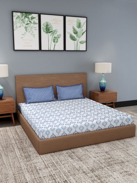 Gulaab Jaipur White & Blue Ethnic Motifs 210 TC Cotton Queen Bedsheet with 2 Pillow Covers
Gulaab Jaipur White & Blue Ethnic Motifs 210 TC Cotton Queen Bedsheet with 2 Pillow Covers