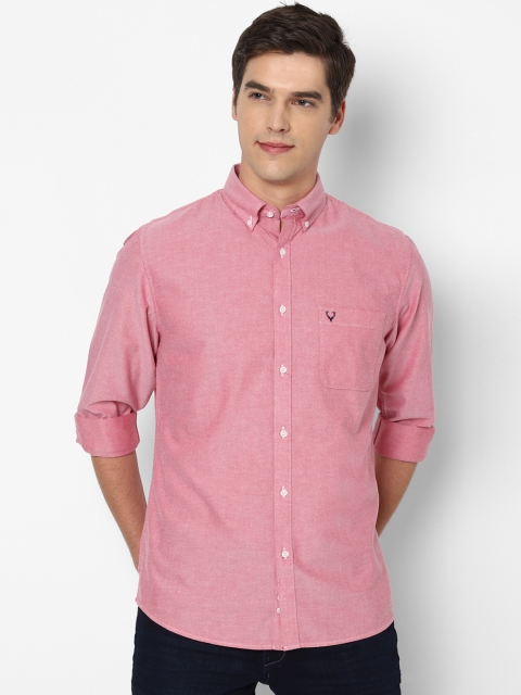 Allen Solly Men Red Slim Fit Cotton Casual Shirt