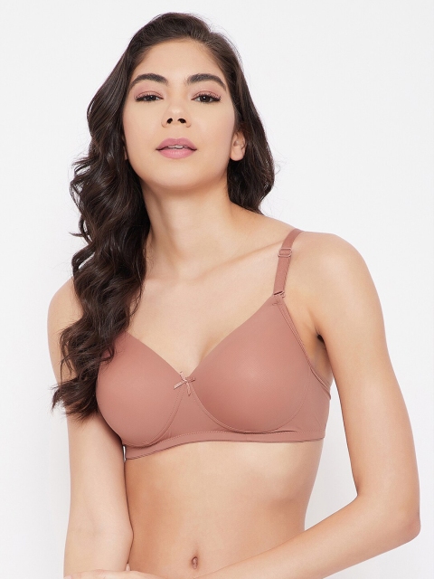 Clovia Taupe Full Coverage Lightly Padded T-shirt Bra BR0738T2442B