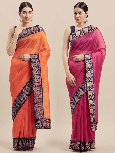 KALINI Women Pack Of 2 Printed Sarees, Orange
KALINI Women Pack Of 2 Printed Sarees, Orange