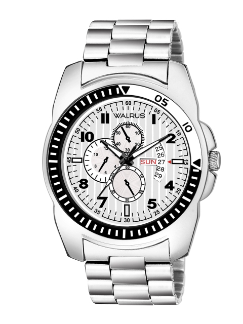 Walrus Men White Brass Printed Dial & Silver Toned Bracelet Style Straps Analogue Watch
Walrus Men White Brass Printed Dial & Silver Toned Bracelet Style Straps Analogue Watch