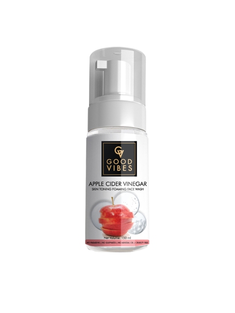 Good Vibes Apple Cider Vinegar Skin Toning Foaming Face Wash 150 ml, Transparent
Good Vibes Apple Cider Vinegar Skin Toning Foaming Face Wash 150 ml, Transparent