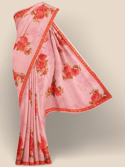 Kalamandir Coral Floral Saree