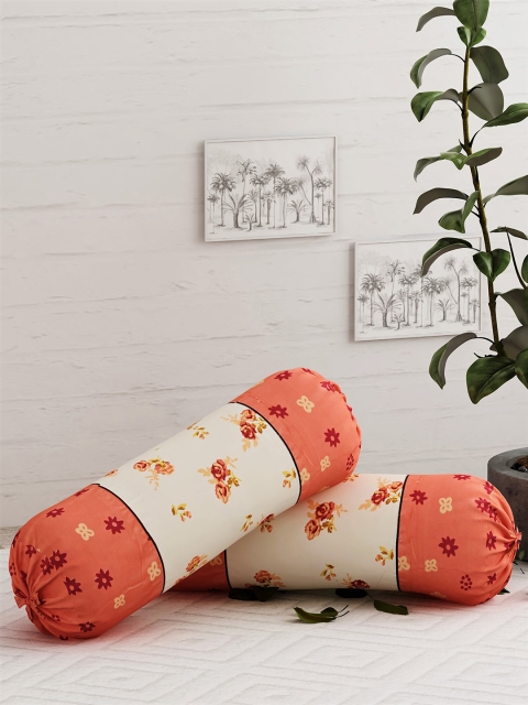Salona Bichona Set Of 2 Peach-Coloured & Orange Floral Printed Pure Cotton 210 TC Bolster Covers
Salona Bichona Set Of 2 Peach-Coloured & Orange Floral Printed Pure Cotton 210 TC Bolster Covers