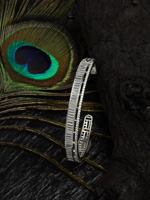 DUGRISTYLE Women Sterling Silver & White American Diamond Handcrafted Cuff Bracelet
DUGRISTYLE Women Sterling Silver & White American Diamond Handcrafted Cuff Bracelet