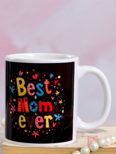 Ferns N Petals White & Black Printed Ceramic Glossy Mugs Set of Cups and Mugs