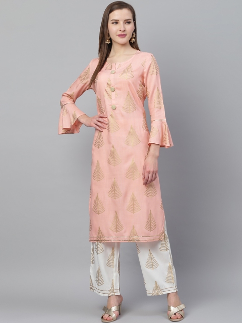 Ishin Women Peach-Coloured Floral Embroidered Sequinned Kurta with Trousers & With Dupatta
Ishin Women Peach-Coloured Floral Embroidered Sequinned Kurta with Trousers & With Dupatta