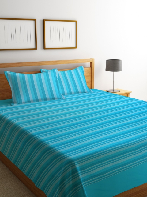 NEUDIS Set Of 3 Blue Striped Cotton Hand Woven Jacquard Double Bed Cover With Pillow Covers
NEUDIS Set Of 3 Blue Striped Cotton Hand Woven Jacquard Double Bed Cover With Pillow Covers
