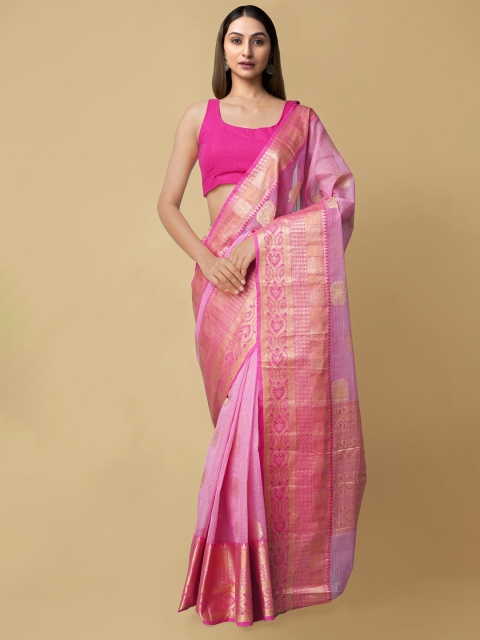 Unnati Silks Pink & Gold-Toned Ethnic Motifs Zari Silk Cotton Kota Handloom Saree
Unnati Silks Pink & Gold-Toned Ethnic Motifs Zari Silk Cotton Kota Handloom Saree