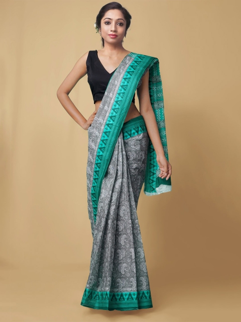 Unnati Silks Women Grey & Turquoise Blue Pure Krisha Summer Cotton Sustainable Saree
Unnati Silks Women Grey & Turquoise Blue Pure Krisha Summer Cotton Sustainable Saree