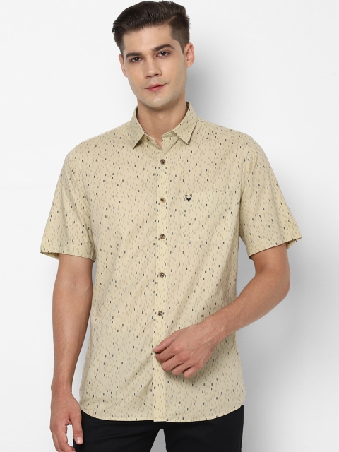 Allen Solly Men Khaki Slim Fit Printed Casual Shirt