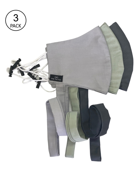 The Tie Hub Pack Of 3 Solid 2-Ply Reusable Pure Cotton Cloth Masks With Neckband, Grey
The Tie Hub Pack Of 3 Solid 2-Ply Reusable Pure Cotton Cloth Masks With Neckband, Grey