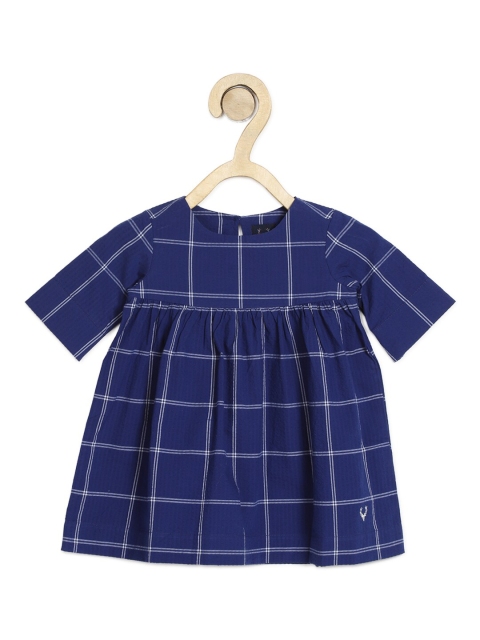 Allen Solly Junior Blue Checked Cotton A-Line Top
