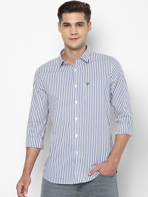 Allen Solly Men Blue Slim Fit Striped Casual Shirt