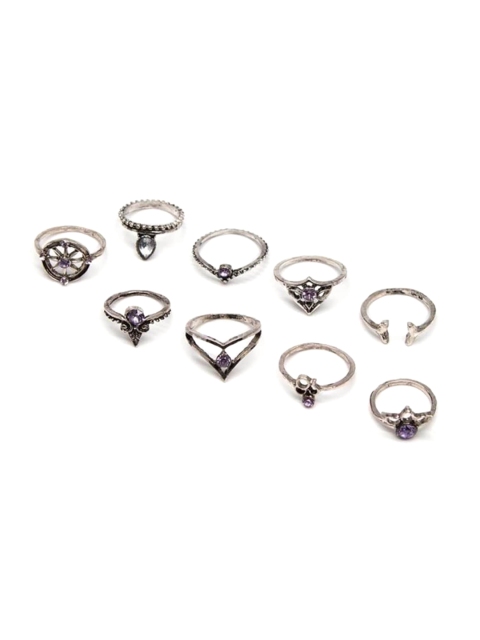 YoungWildFree Set Of 9 Silver-Plated & Blue Stone-Studded Luxury Charms Pretty Design Finger Rings
YoungWildFree Set Of 9 Silver-Plated & Blue Stone-Studded Luxury Charms Pretty Design Finger Rings