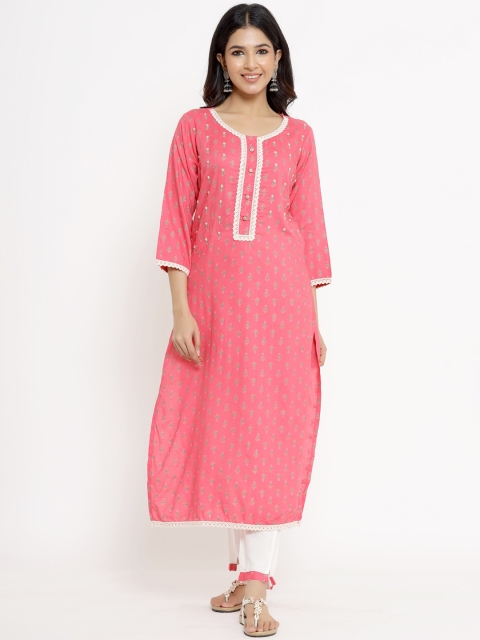 UNISETS Women Pink Kurta with Trousers