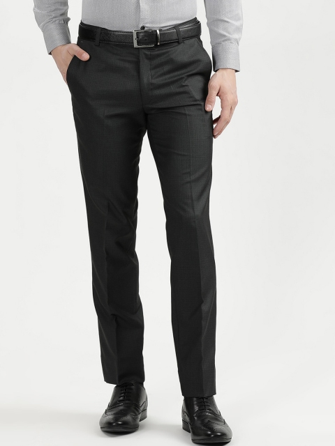 V2 Value & Variety Men Charcoal Grey Formal Trousers