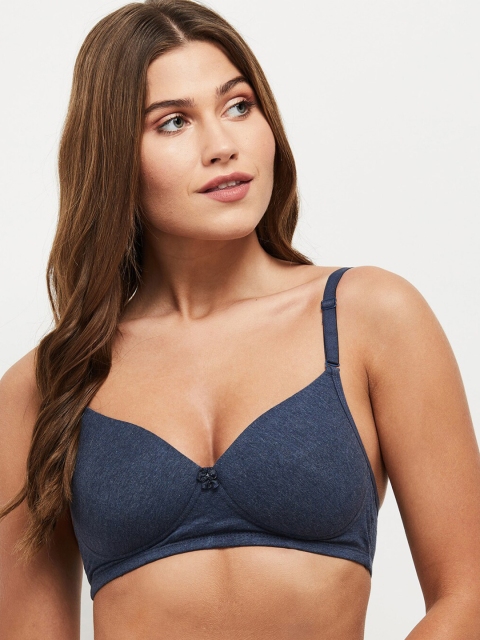 max Navy Blue Everyday Half Coverage Lightly Padded Bra PA20PDNW01MELANGE