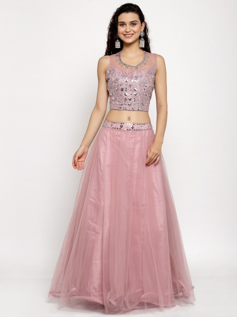 KHALOM Mauve & White Embroidered Mirror Work Ready to Wear Lehenga & Blouse With Dupatta
KHALOM Mauve & White Embroidered Mirror Work Ready to Wear Lehenga & Blouse With Dupatta