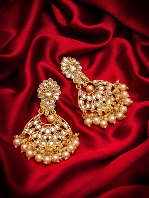 aadita Gold-Toned Contemporary Drop Earrings
