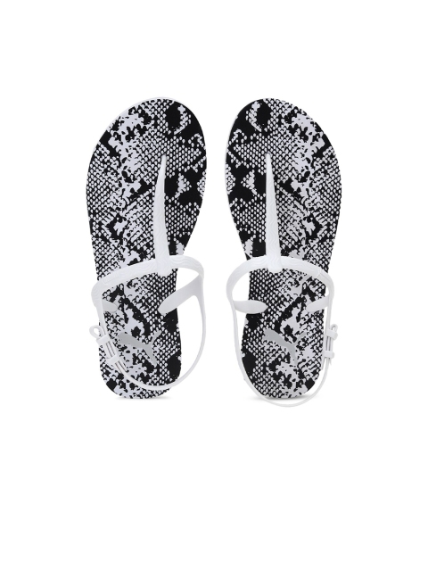 Puma Women White Printed T-Strap Flats