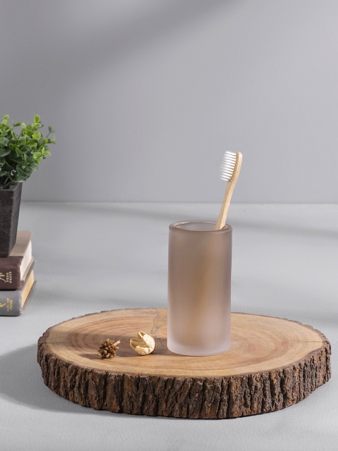 Pure Home and Living Grey Moderno Glass Brush Holder