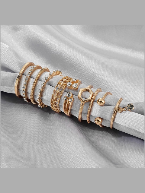 YoungWildFree Set Of 8 Gold-Plated & White Stone-Studded Luxury Charms Pretty Design Finger Rings
YoungWildFree Set Of 8 Gold-Plated & White Stone-Studded Luxury Charms Pretty Design Finger Rings